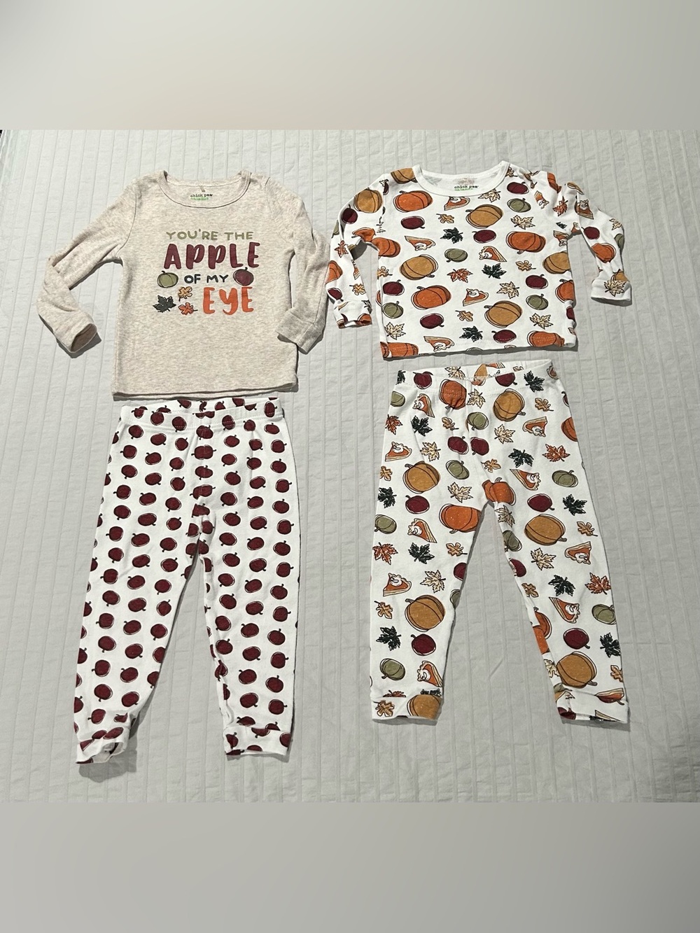 Carter's Cream & Multi Fall Apple & Pumpkin Pajama Set - 2-Pack